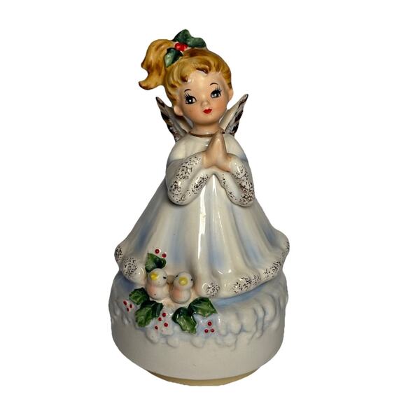 Vintage Josef Original Christmas Angel Rotating Music Box Silent Night - Picture 14 of 14